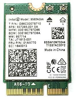 Intel wireless AC 9560 module M.2 802.11AC & BT 5.1