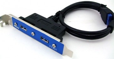 Bracket met 2x USB3.0 extern naar USB3.0 op moederbord