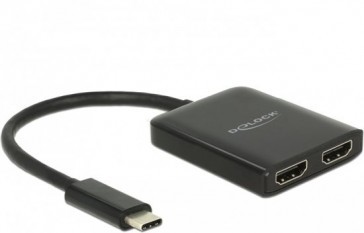 USB-C splitter male naar 2x HDMI female kabel - 25cm