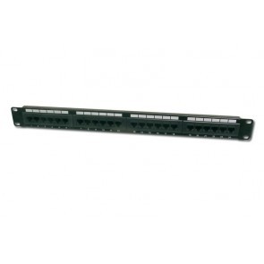 19" CAT5e patch panel 24 poorts 1U hoog