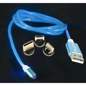 Verlichte laadkabel blauw magnetische stekkers voor telefoon